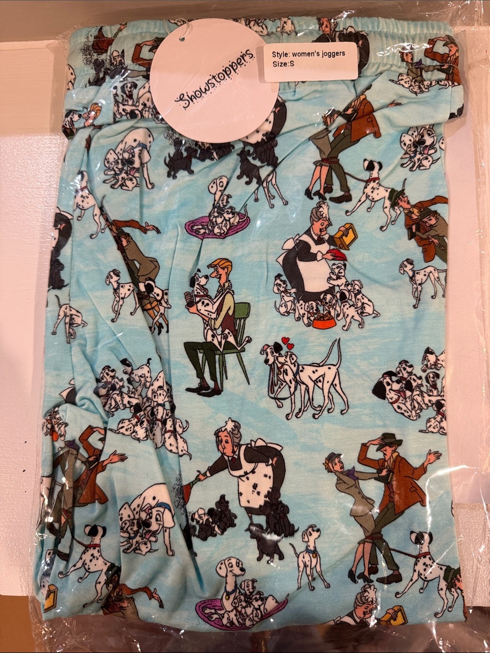Showstoppers Bamboo 101 Dalmatians Women’s Joggers Size Small NWT